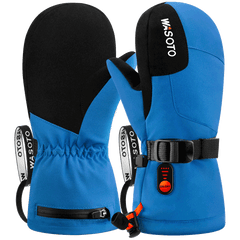 WKM001 Heated Mittens For Kids-Blue/Red