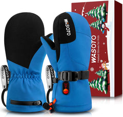 WKM001 Heated Mittens For Kids-Blue/Red