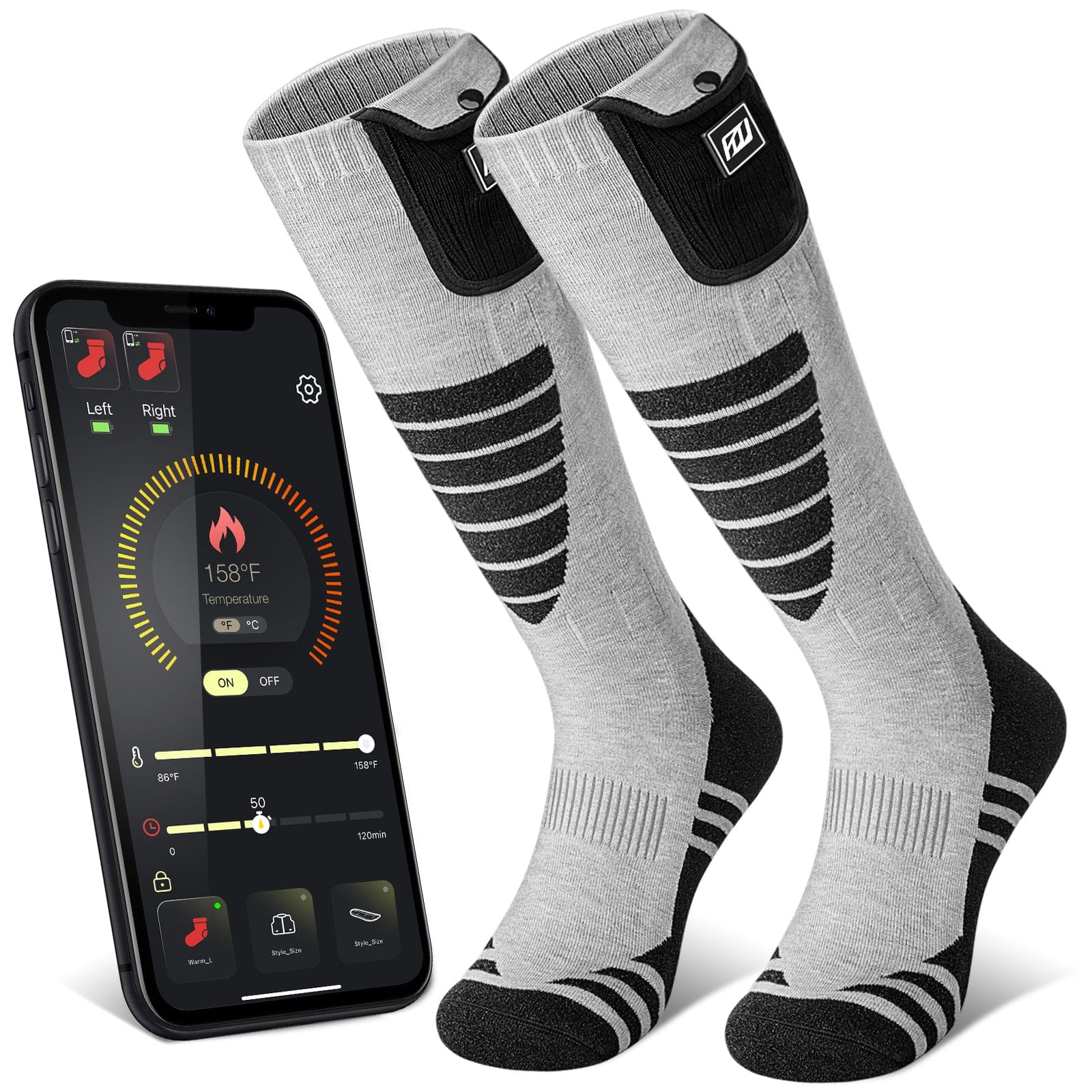 WS001 Heated Socks - Small / Black
